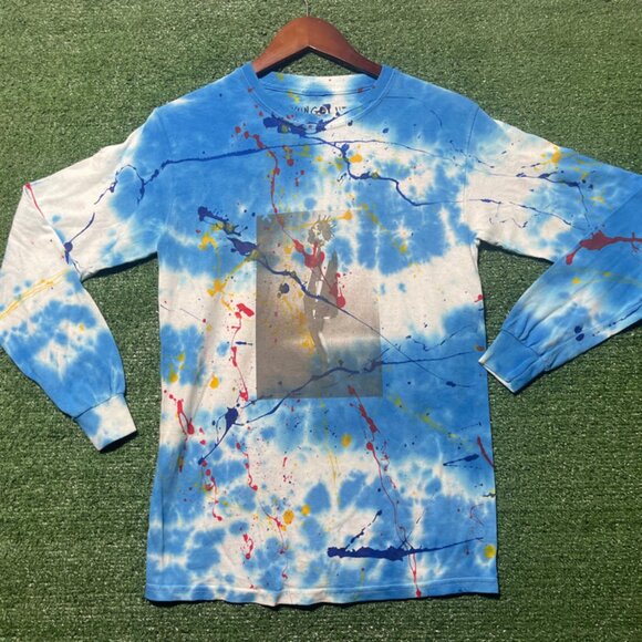 Yung Blud WEIRD! Paint Splatter Blue Dye Long Sleeve Shirt Size S - Picture 1 of 4